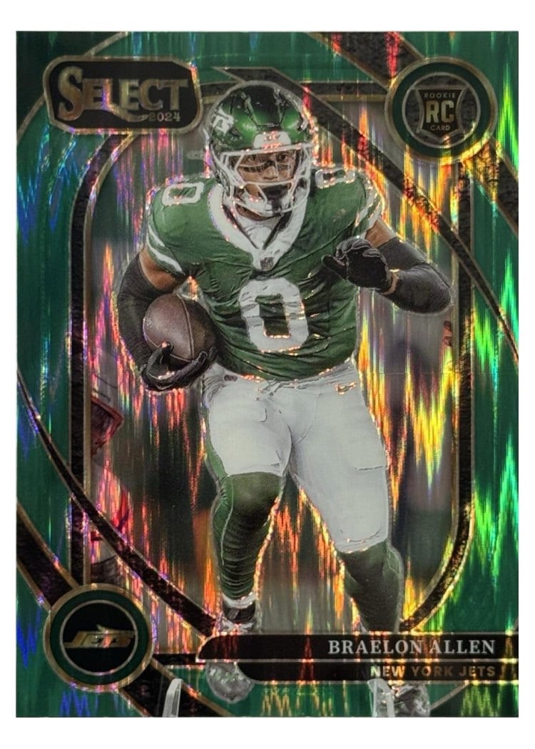 2024 Panini Select Base Set Braelon Allen Green Prizm Shock #259 card