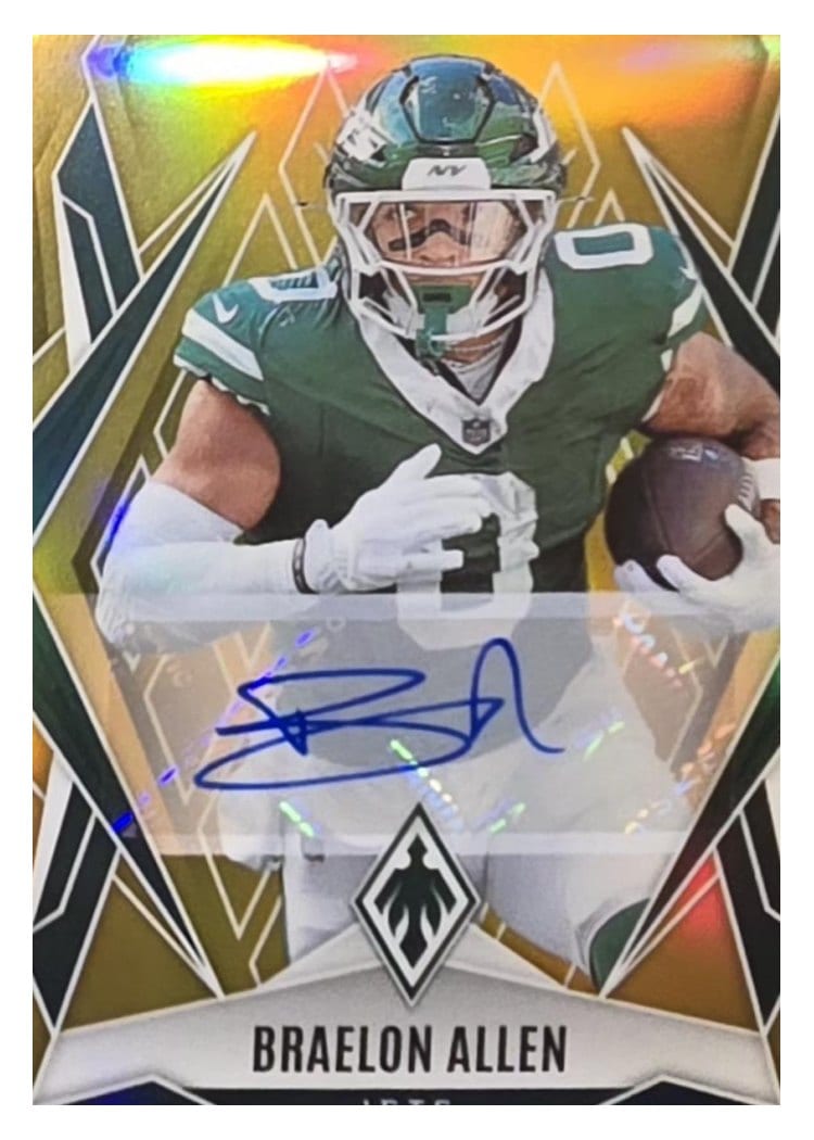 2025 Panini Phoenix Base Set Braelon Allen Gold Autograph #17 card