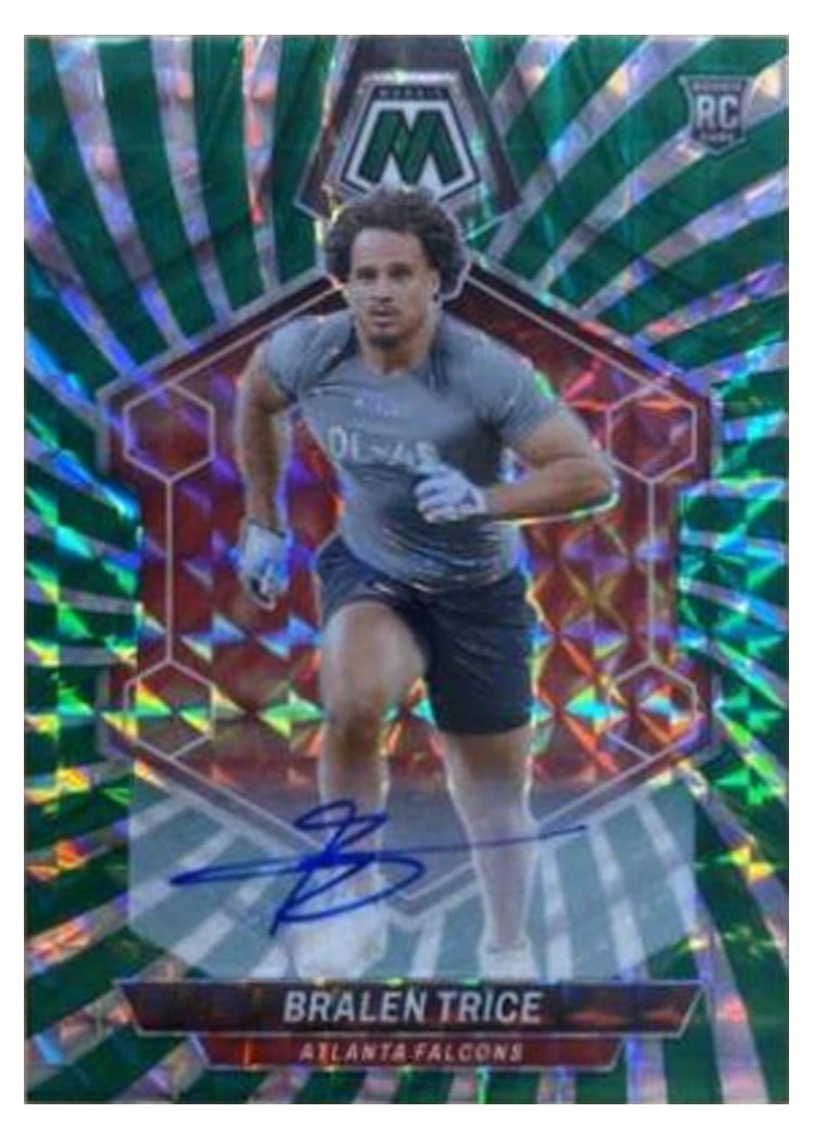 2024 Panini Mosaic Base Set Bralen Trice Autograph Green Swirl #363 card
