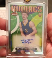 2023-24 Finest Rookie Finest Autographs Brandin Podziemski #RFA-BP card