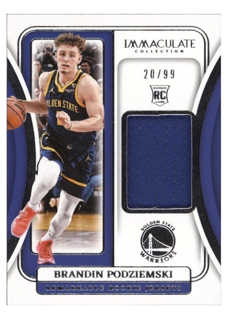2023-24 Panini Immaculate Collection Remarkable Rookie Jerseys Brandin Podziemski #22 card