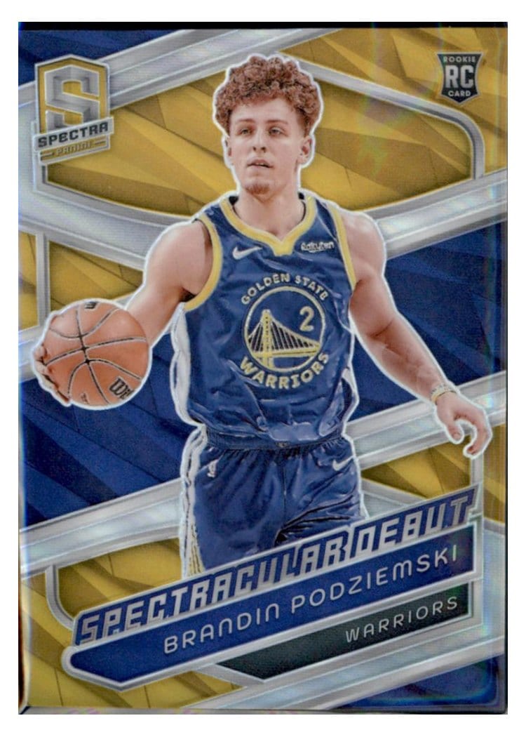 2023-24 Panini Spectra Base Set Brandin Podziemski Gold #199 card