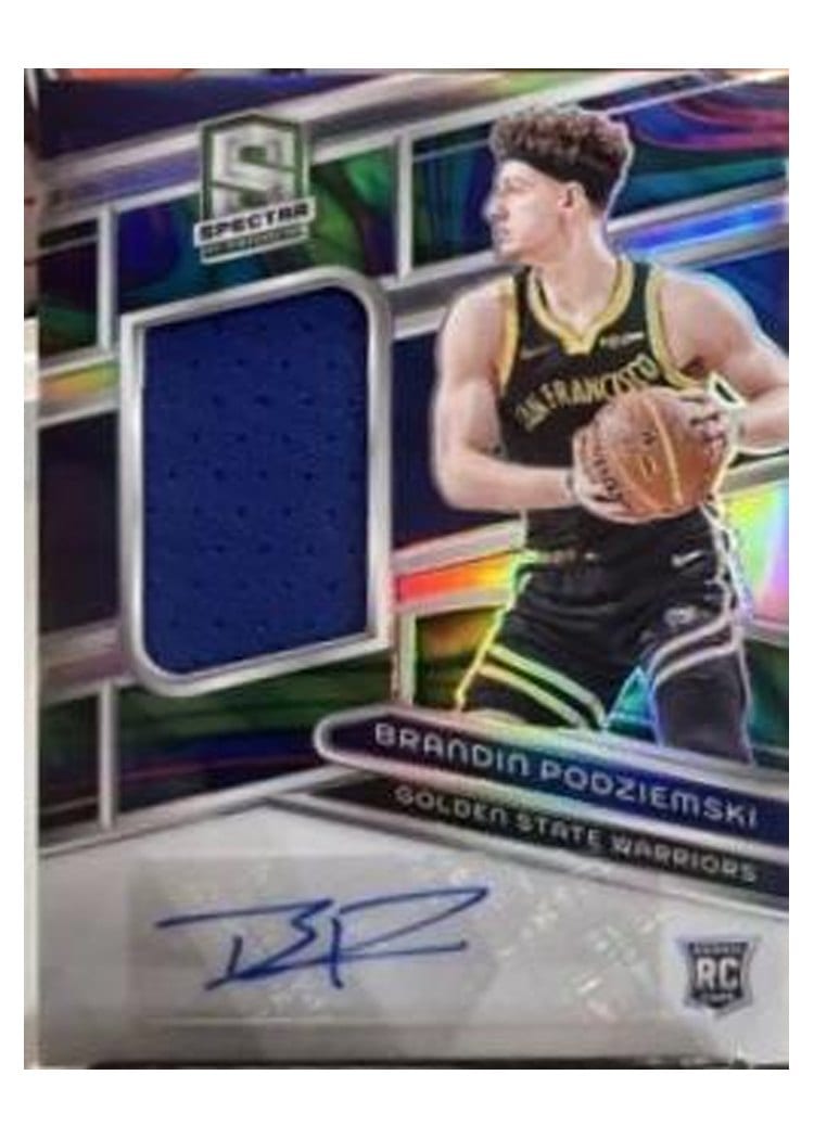 2023-24 Panini Spectra Base Set Brandin Podziemski Marble Jersey Autograph #244 card
