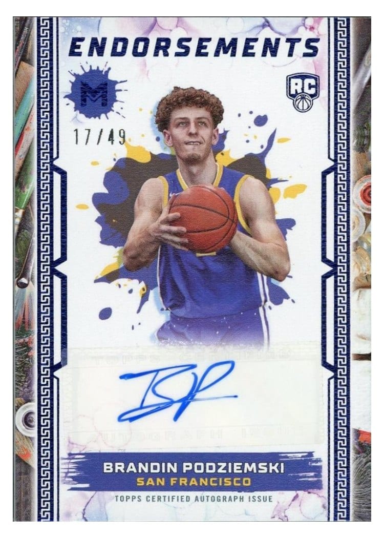 2023-24 Topps Motif Motif Endorsements Brandin Podziemski #ME-BP card