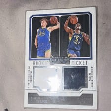 2023 Panini Contenders Rookie Ticket Dual Swatch Brandin Podziemski / Jarace Walker #RT2-BRJ card
