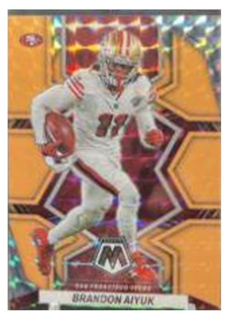 2022 Panini Mosaic Base Set Brandon Aiyuk Orange Fluorescent #178 card