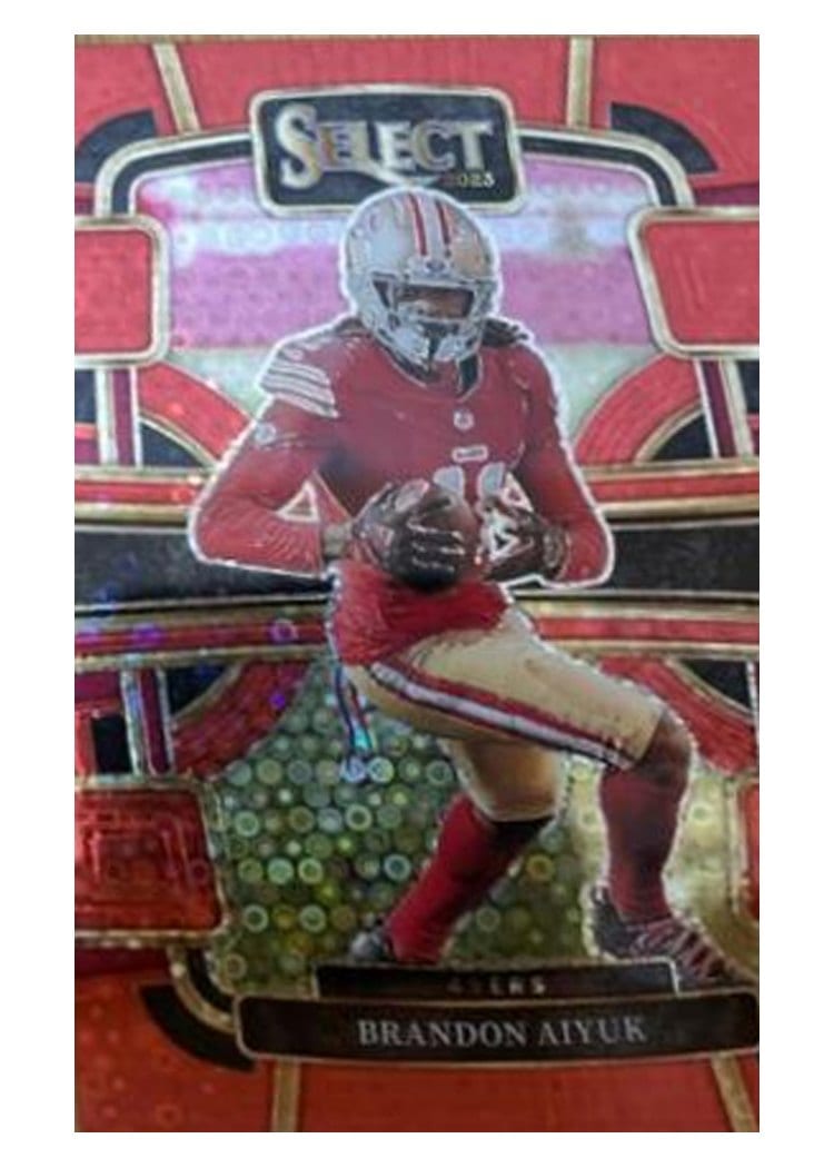 2023 Panini Select Base Set Brandon Aiyuk Disco Red Prizm #89 card