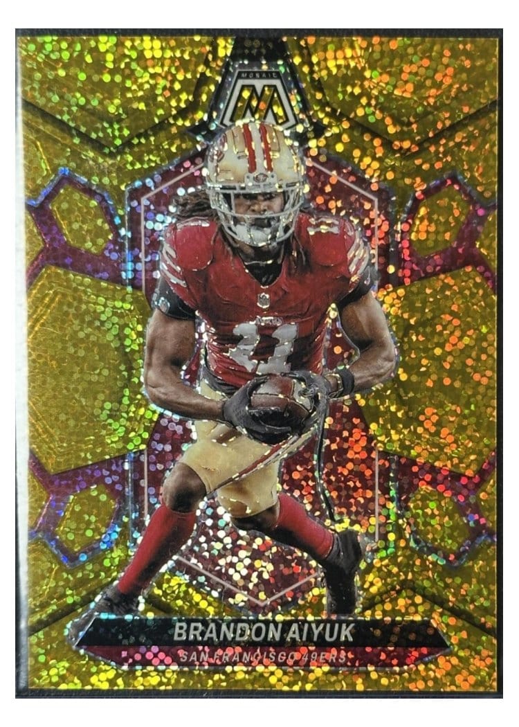 2024 Panini Mosaic Base Set Brandon Aiyuk Gold Sparkle #193 card