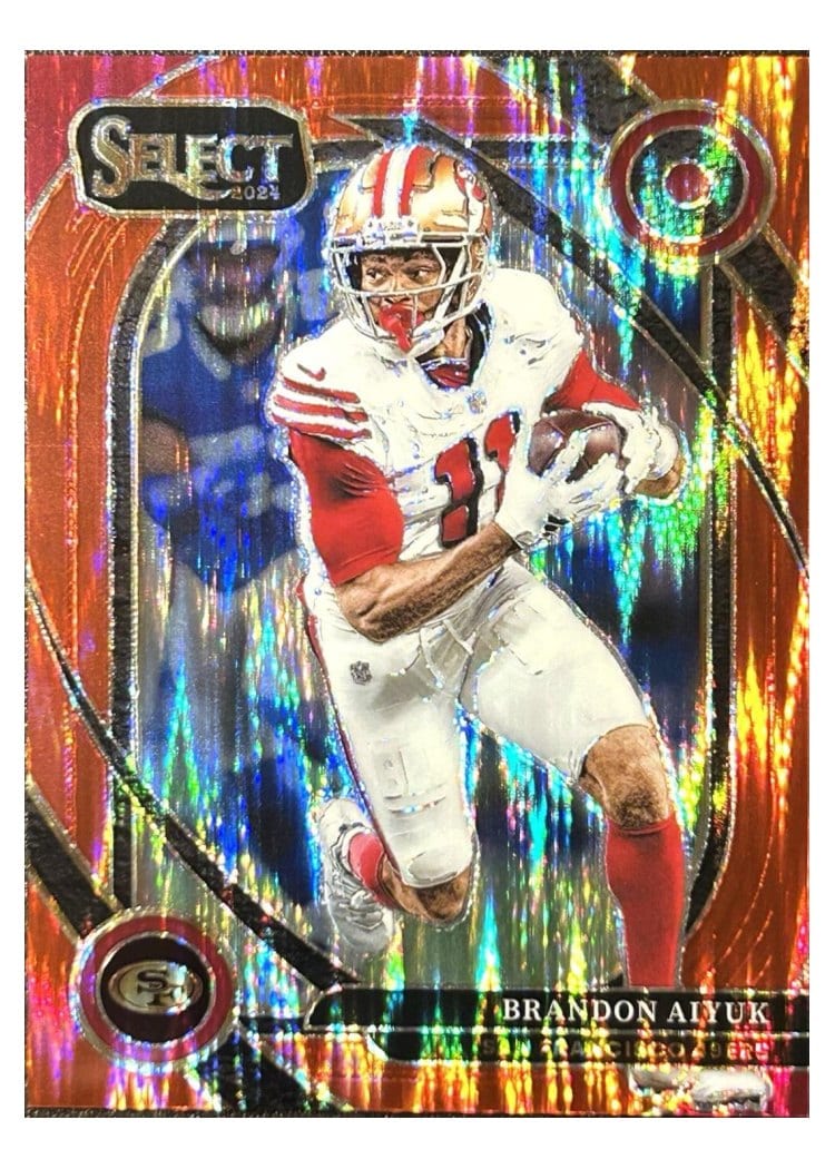 2024 Panini Select Base Set Brandon Aiyuk Red Prizm Shock #210 card