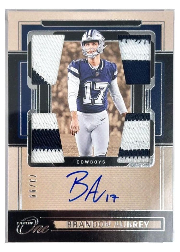 2024 Panini One Quad Patch Autographs Brandon Aubrey #64 card