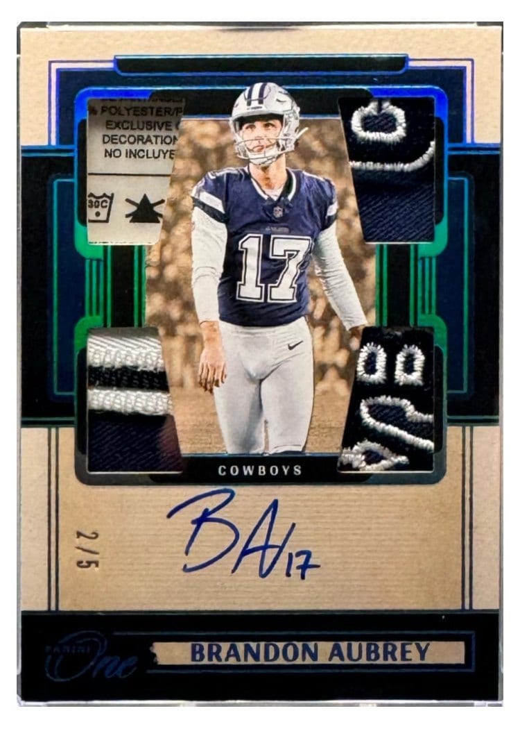 2024 Panini One Quad Patch Autographs Brandon Aubrey #64 card