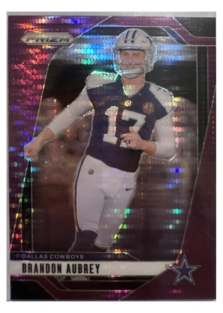 2024 Panini Prizm Base Set Brandon Aubrey Purple Pulsar #79 card