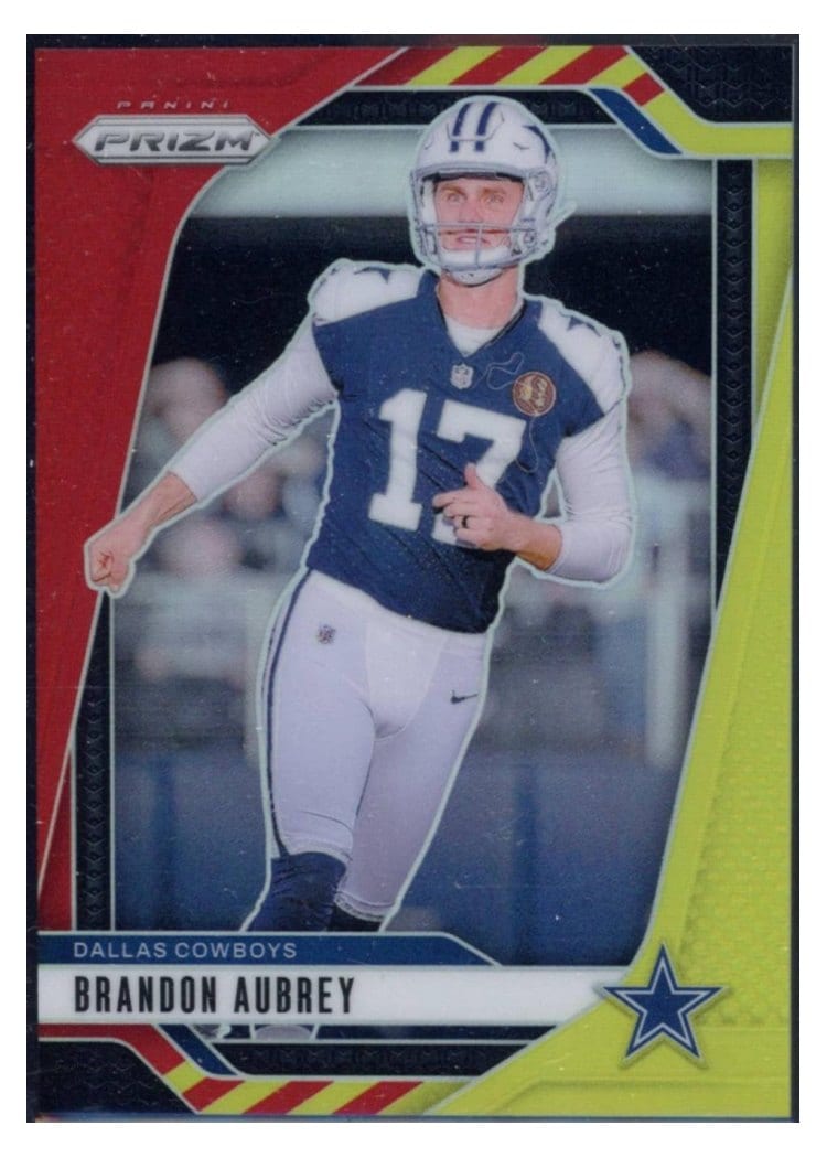 2024 Panini Prizm Base Set Brandon Aubrey Red Yellow #79 card