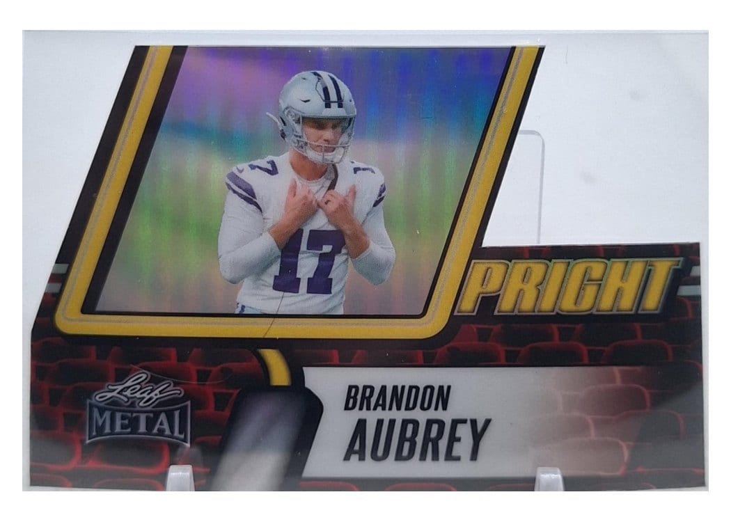 2025 Leaf Metal Upright Prismatic Silver Brandon Aubrey #U-3 card