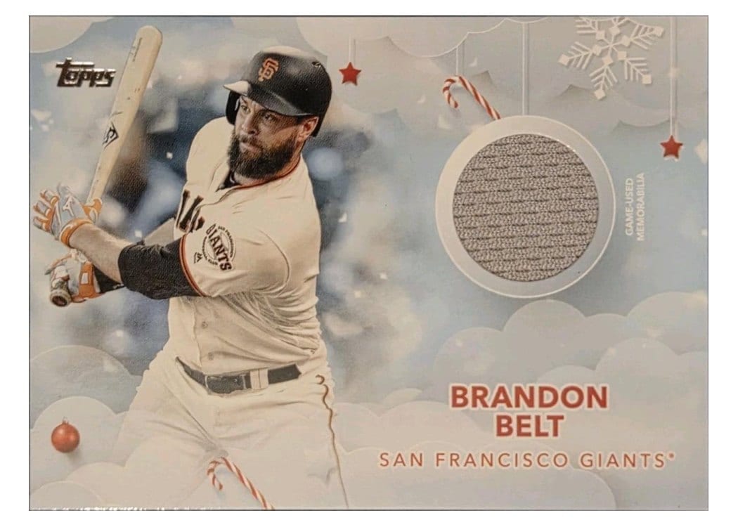 2020 Topps Holiday Relics Brandon Belt #WHR-BBE card