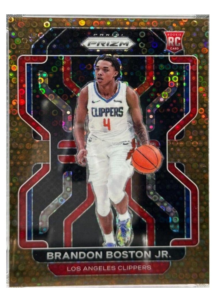 2021-22 Panini Prizm Base Set Brandon Boston Jr. Fast Break Bronze Prizm #330 card