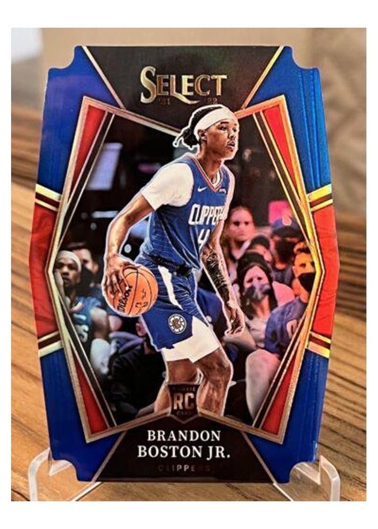 2021-22 Panini Select Base Set Brandon Boston Jr. Blue Prizm Die Cut #194 card