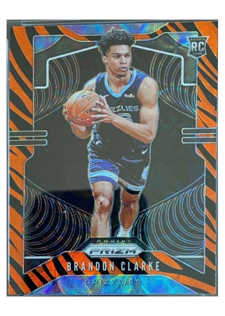 2019-20 Panini Prizm Base Set Brandon Clarke Tiger Stripe Choice Prizm #266 card