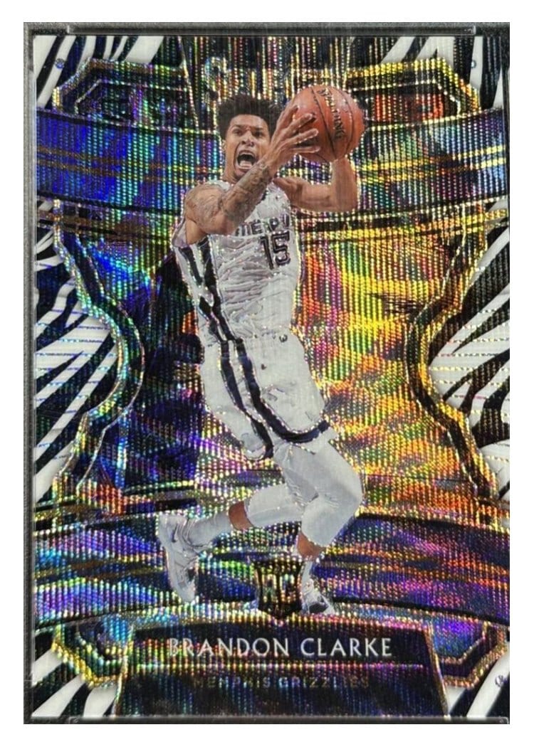 2019-20 Panini Select Base Set Brandon Clarke Zebra Prizm #76 card