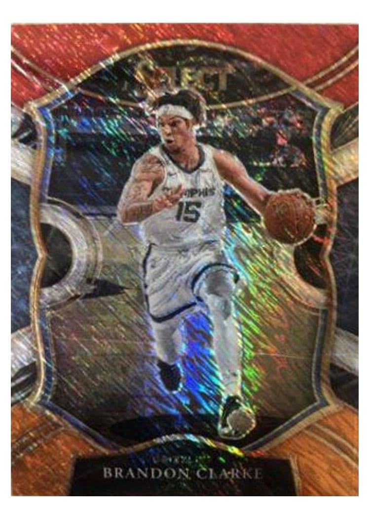 2020-21 Panini Select Base Set Brandon Clarke Red White Orange Shimmer #55 card