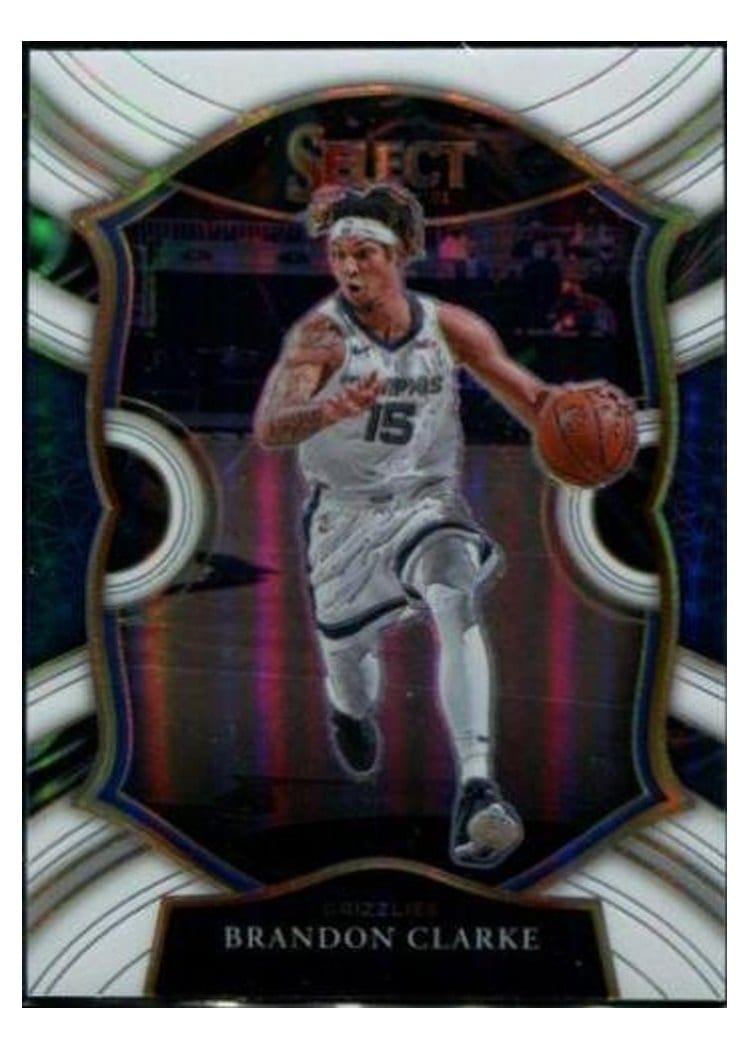 2020-21 Panini Select Base Set Brandon Clarke White Prizm #55 card