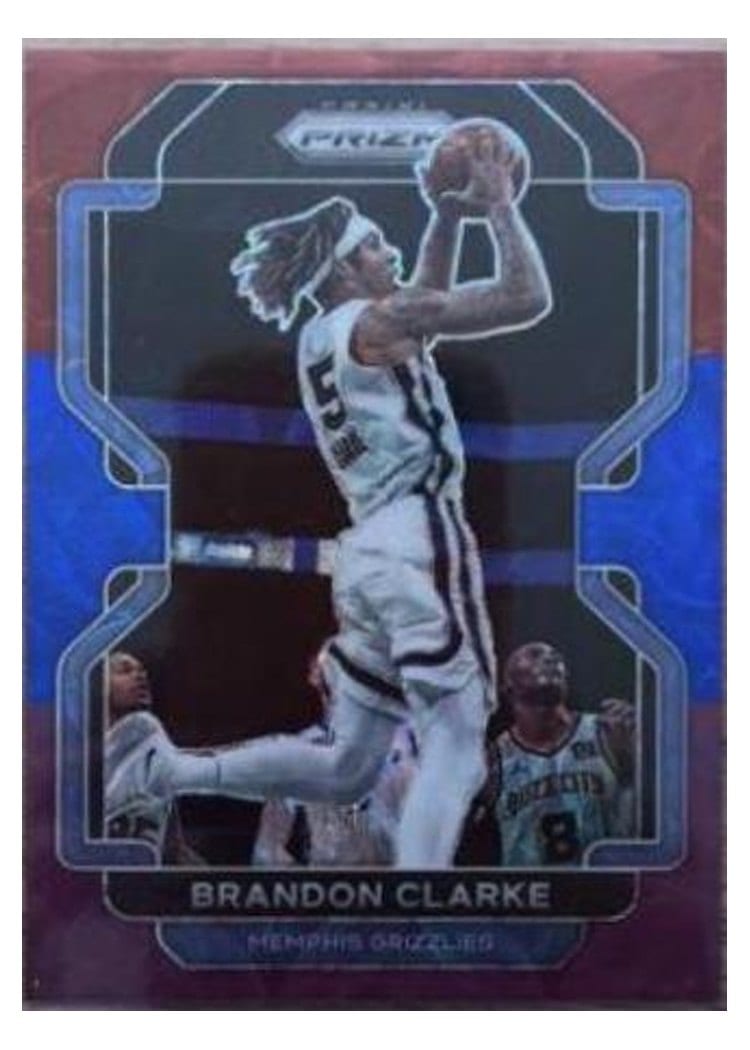 2021-22 Panini Prizm Base Set Brandon Clarke Red Blue Purple Choice Prizm #77 card