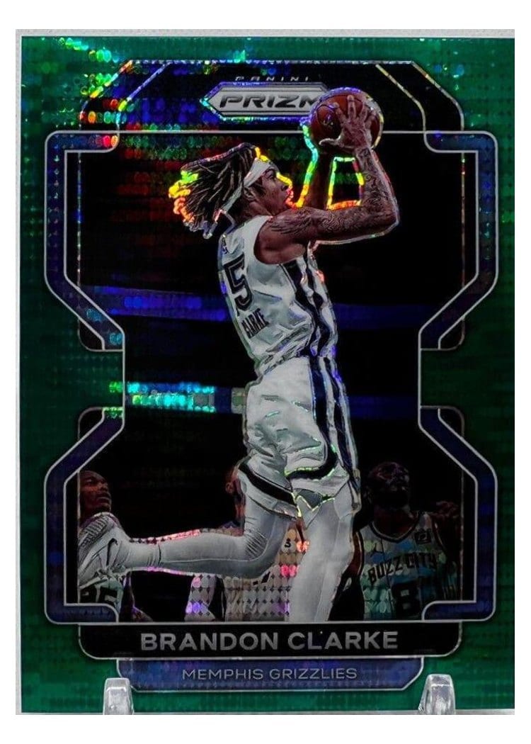 2021-22 Panini Prizm Base Set Brandon Clarke Green Pulsar Prizm #77 card