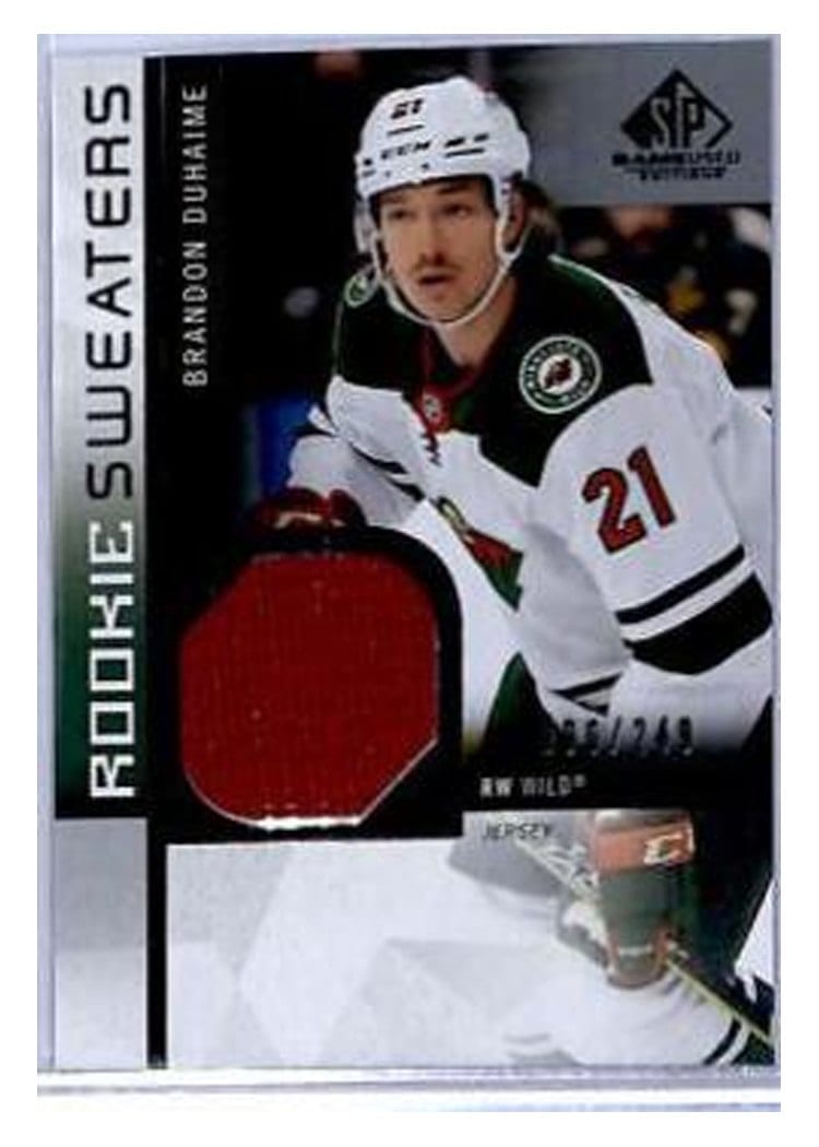 2021-22 SP Game Used Rookie Sweaters Brandon Duhaime #RS-BD card