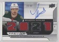 2021-22 Upper Deck Premier 2021 Premier Rookie Autograph Jersey Brandon Duhaime #PRA-BD card