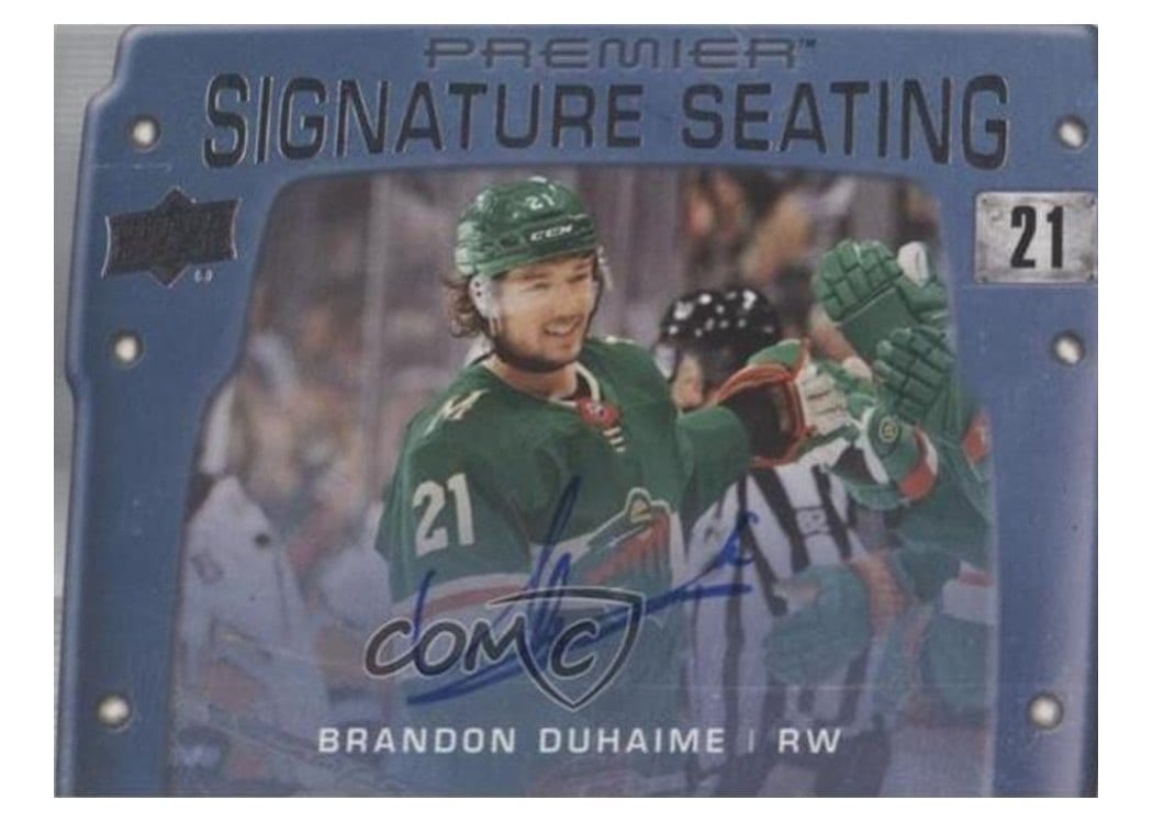 2021-22 Upper Deck Premier Premier Signature Seats Brandon Duhaime #PSS-BD card