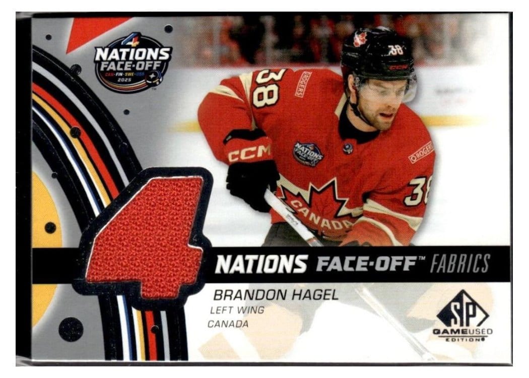 2025-26 SP Game Used 2025 4 Nations Face-Off Fabrics Brandon Hagel #4N-BH card