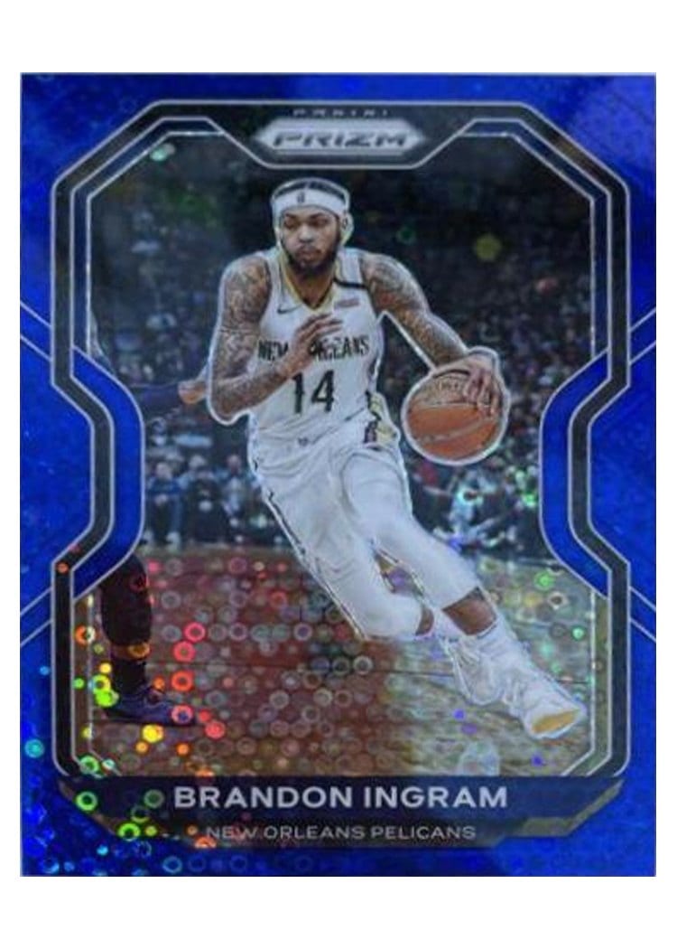 2020-21 Panini Prizm Base Set Brandon Ingram Fast Break Blue Prizm #145 card