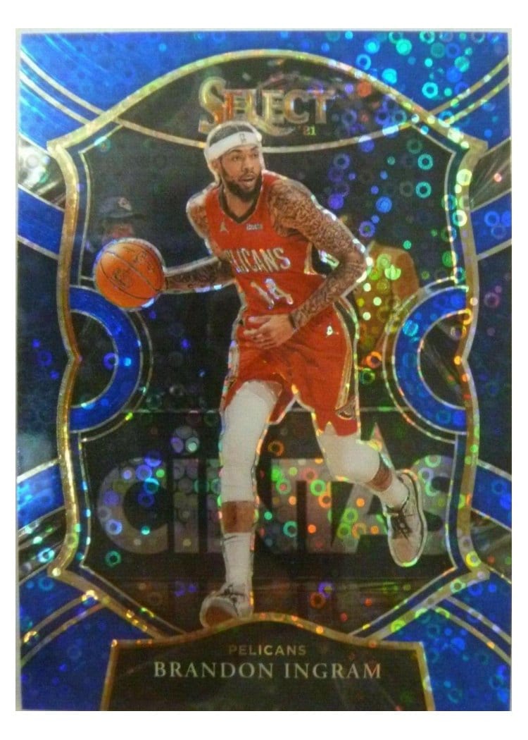 2020-21 Panini Select Base Set Brandon Ingram Blue Disco Prizm #53 card