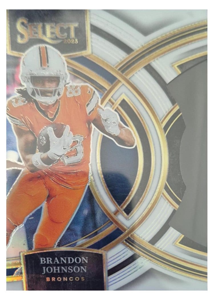 2023 Panini Select Base Set Brandon Johnson White Prizm Die-Cut #189 card