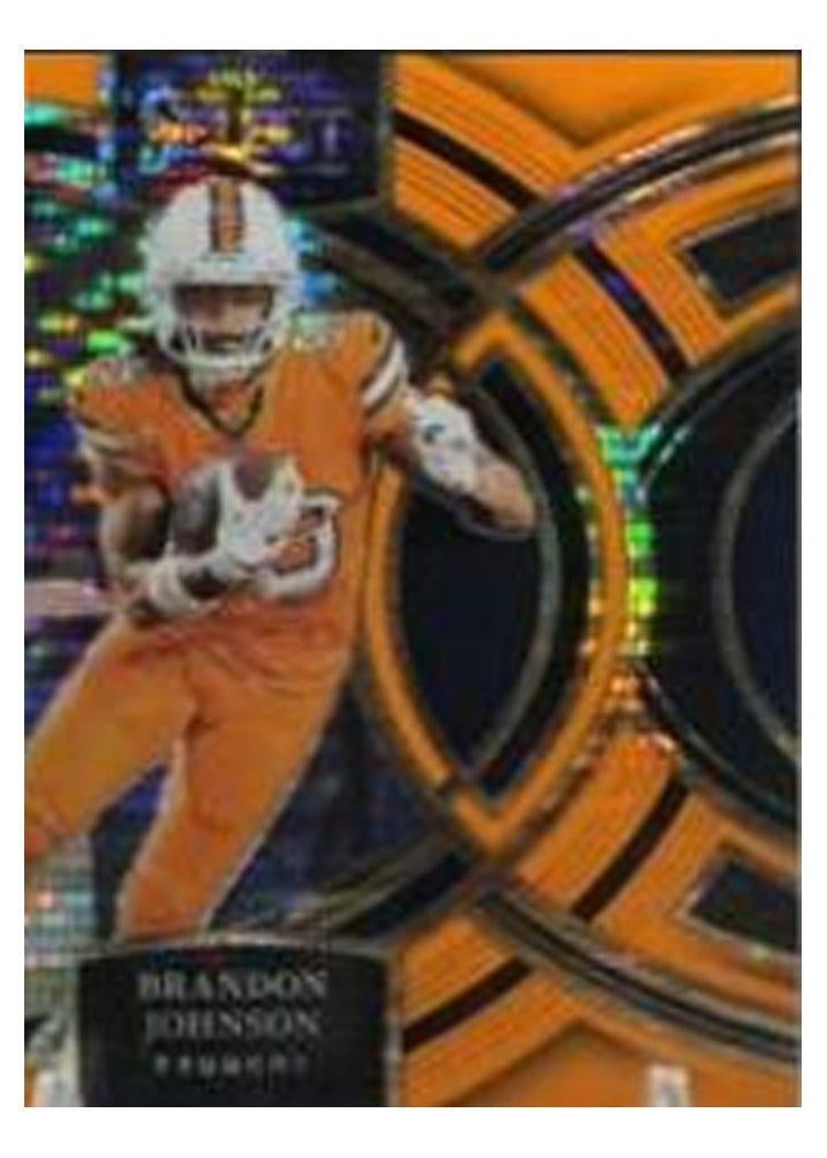 2023 Panini Select Base Set Brandon Johnson Neon Orange Pulsar Prizm #189 card