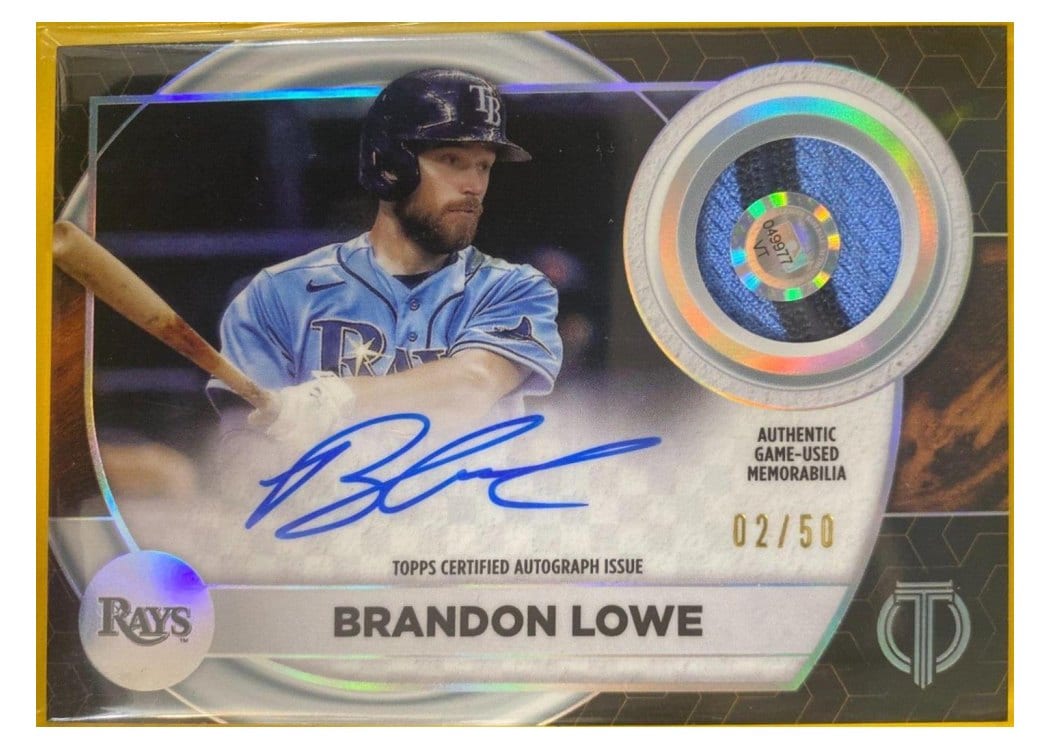 2022 Topps Tribute Autograph Patches Brandon Lowe #AP-BL card