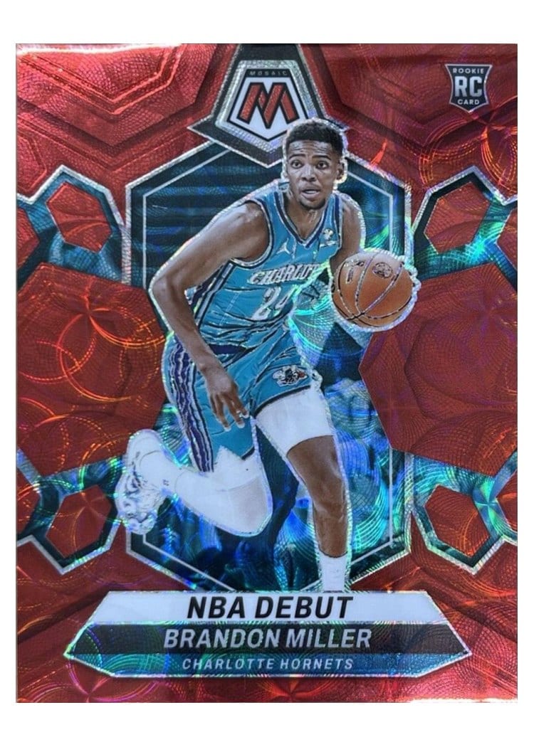 2023-24 Panini Mosaic Base Set Brandon Miller International Red #252 card