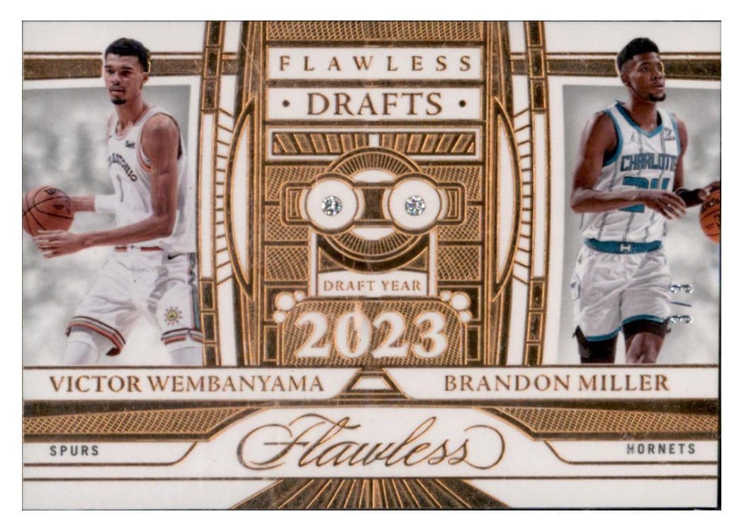 2023-24 Panini Flawless Flawless Drafts Brandon Miller/Victor Wembanyama #142 card