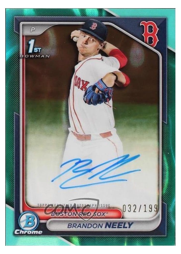 2024 Bowman Draft Chrome Prospect Autographs Brandon Neely Aqua Lava Refractor #CPA-BN card