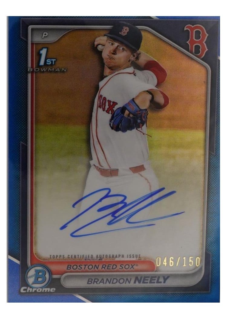 2024 Bowman Draft Chrome Prospect Autographs Brandon Neely Blue Refractor #CPA-BN card