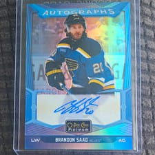 2024-25 O-Pee-Chee Platinum Blue Rainbow Autographs Brandon Saad #BA-BS card
