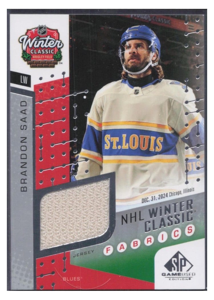 2025-26 SP Game Used 2025 Winter Classic Fabrics Brandon Saad #WCF-6 card
