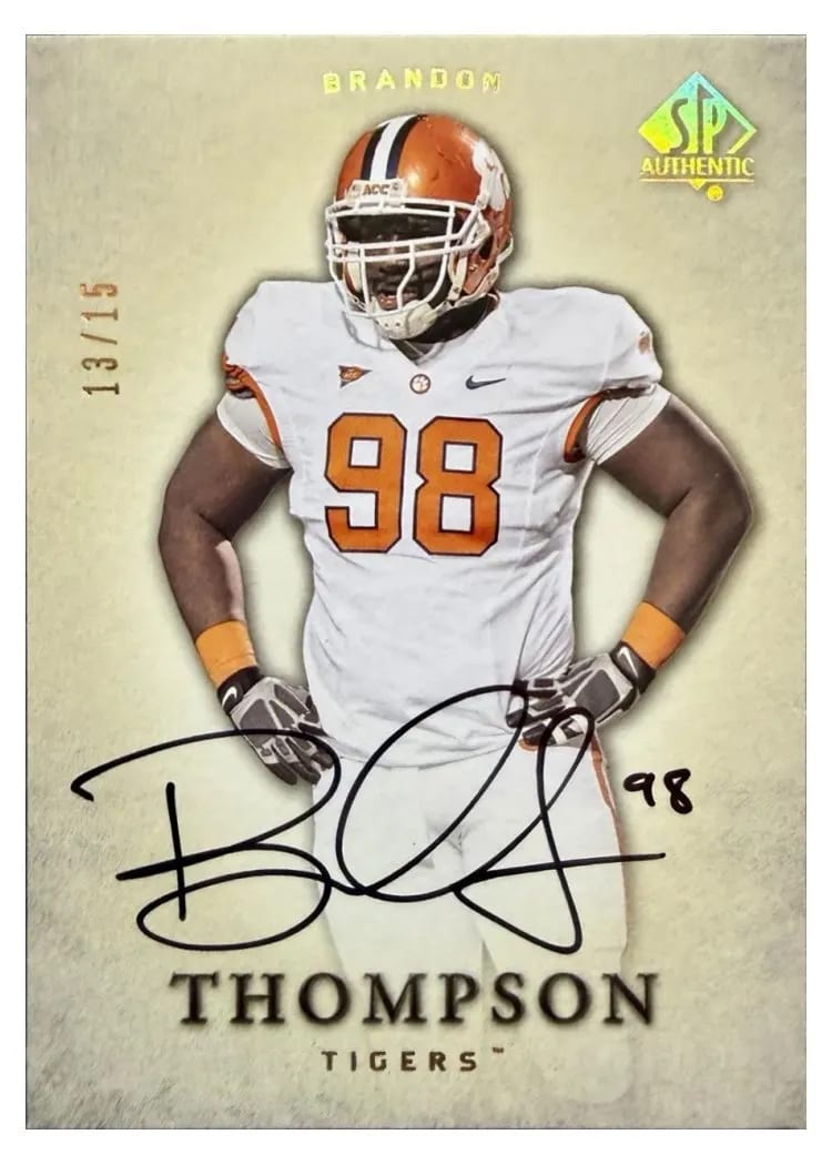 2012 SP Authentic Brandon Thompson #15 card