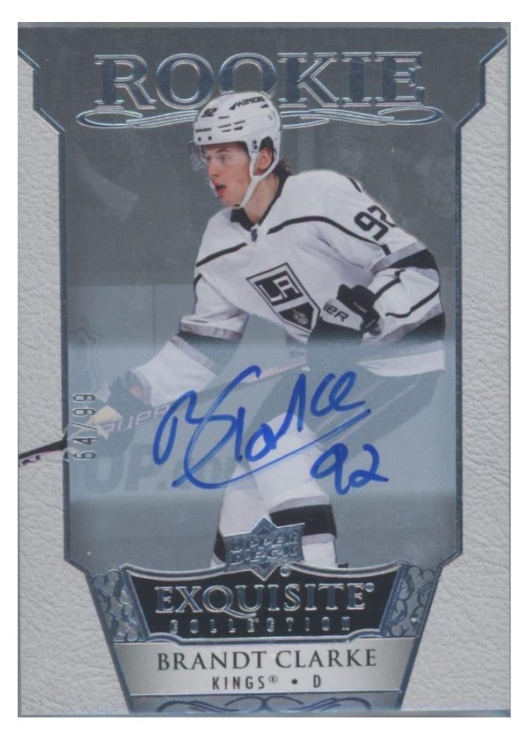 2022-23 Upper Deck Ice Exquisite Collection Rookie Signatures Brandt Clarke #ERS-BC card