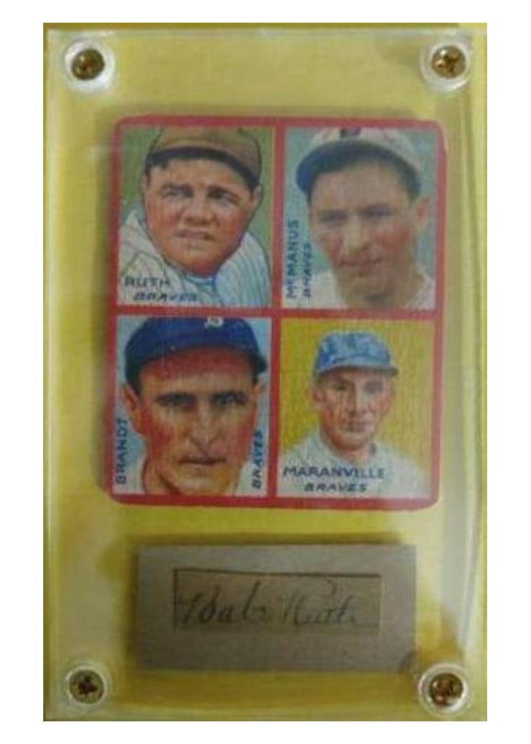 1935 Goudey 4 in 1 Brandt, Maranville, McManus, Ruth card