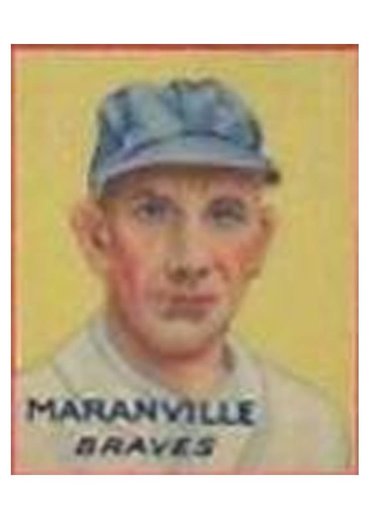 1935 Goudey 4 in 1 Brandt, Maranville, McManus, Ruth #5A card