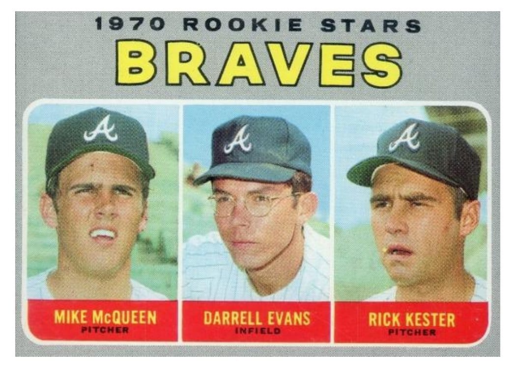 1970 Topps Braves 1970 Rookie Stars: Mike McQueen / Darrell Evans / Rick Kester #621 card