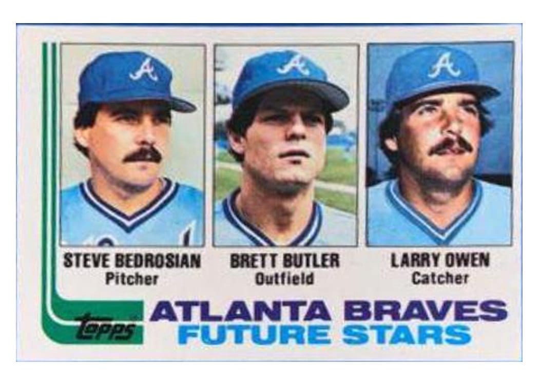 1982 Topps Braves Future Stars: Steve Bedrosian / Brett Butler / Larry Owen #502 card