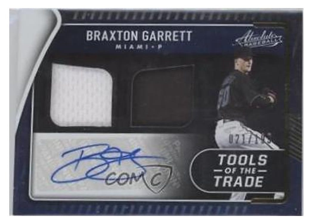 2021 Panini Absolute Tools of the Trade 2 Swatch Signatures Braxton Garrett #TT2S-BG card