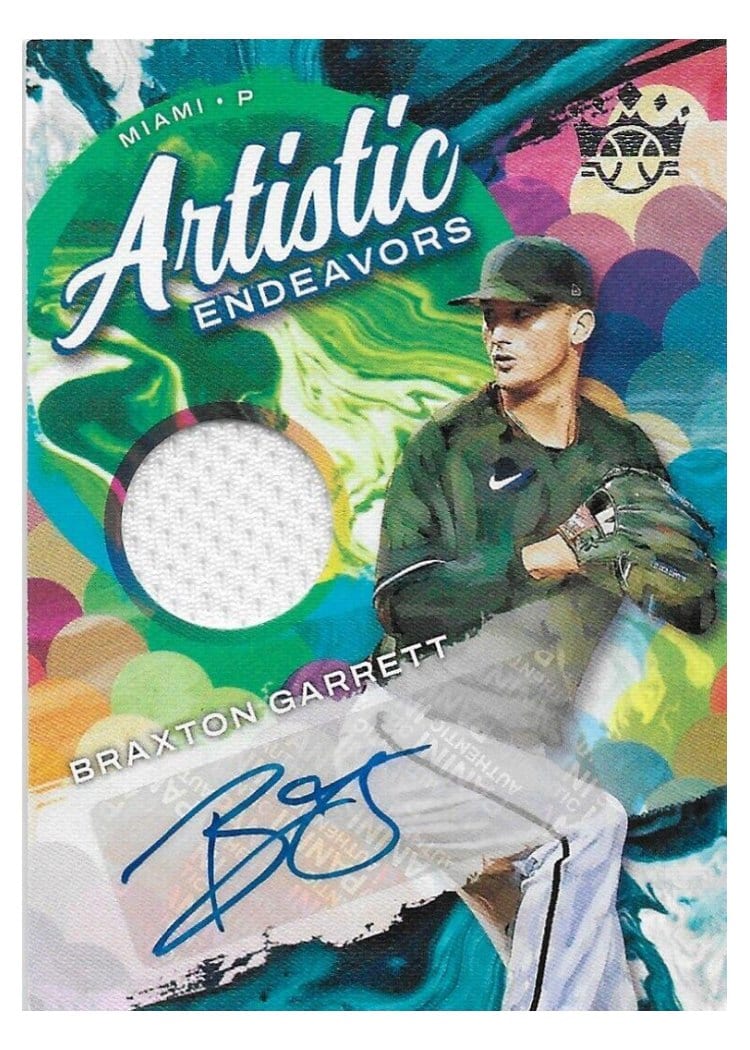 2022 Panini Diamond Kings Artistic Endeavors Material Signatures Braxton Garrett #AEMS-BG card